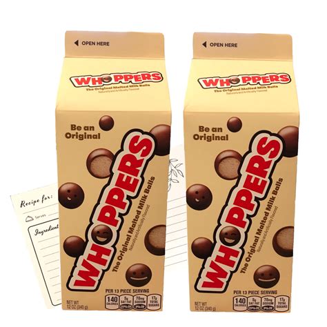 Whoppers Chocolate Malted Milk Balls Candy 12 Ounce Cartons Pack Of 2 With Recipe Card