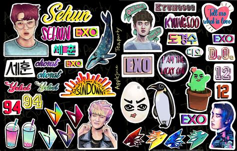 Exo Stickers Tumblr Exo Stickers Exo Logo Kpop Exo Pin By Imghani On
