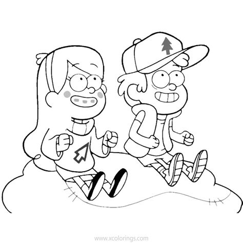 Dipper And Mabel Gravity Falls Coloring Pages Gravity Falls Coloring