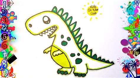 Como Dibujar Un Dinosaurio Kawaii Facil Para NiÑos Dibujos Dinosaur