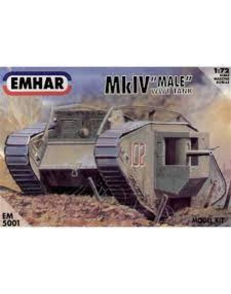 Emhar 172 Plastic Model Kit 5001 Mk Iv Male Tank Ww1 Em5001