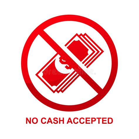 No Cash Accepted Sign Stock Vector Illustration Of Bill 177719474