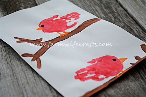 Red Cardinal Handprint Craft The Farmwife Crafts