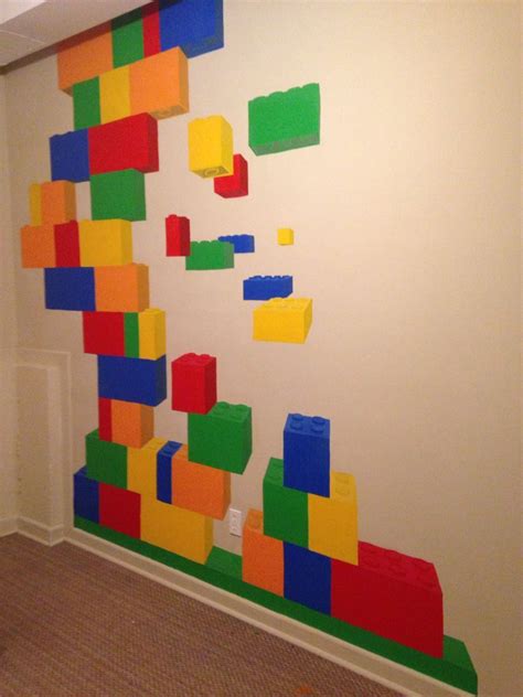 Painted A Lego Mural In My Daughters Play Room Lego Bedroom Office