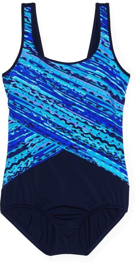 Lands End Landsend Womens Tugless One Piece Swimsuit Soft Cup