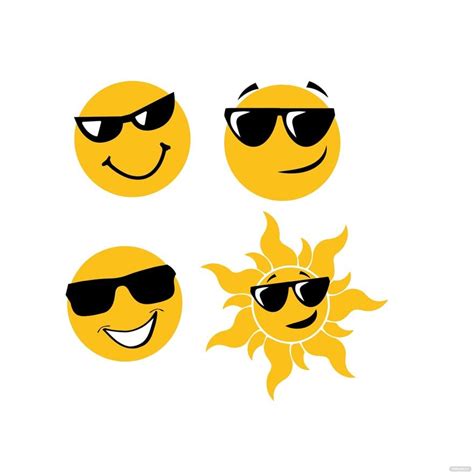 Smiley Face Sunglasses Vector In Illustrator Svg  Eps Png