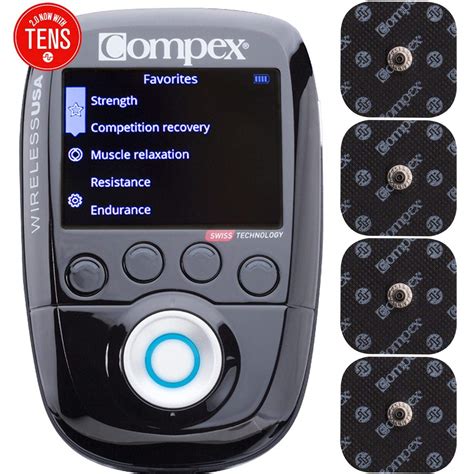 buy compex wireless usa 2 0 muscle stimulator w tens bundle kit electric muscle stimulation