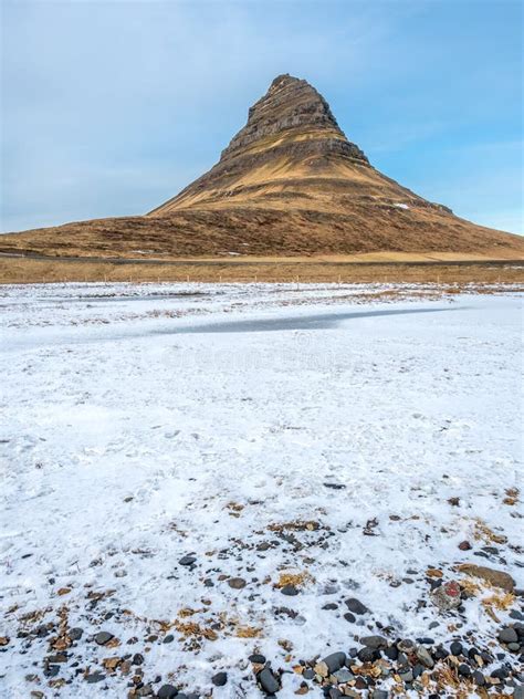 Kirkjufell Mountain In Winter Iceland Stock Image Image Of Mountain