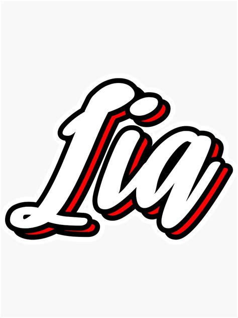 Lia First Name Hand Lettering Design Sticker For Sale By Sulies