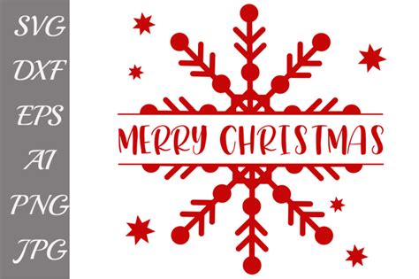 Merry Christmas Svg Snowflake Svg Christmas Cut Filewinter Svg By