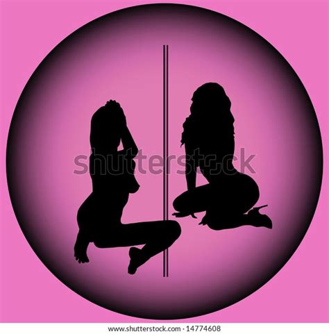 silhouettes girls sexual poses without clothes vector de stock libre de regalías 14774608