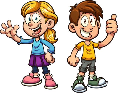 Niños De Dibujos Animados Descargar Vectores Premium