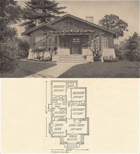 1916 Lhj Bungalow Vintage House Plans Bungalow Exterior Craftsman House