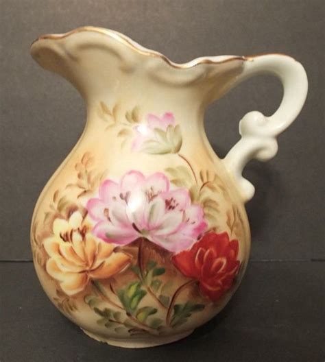 Lefton Brown Heritage Floral Pitcher Lefton China Sl1286 Etsy Small