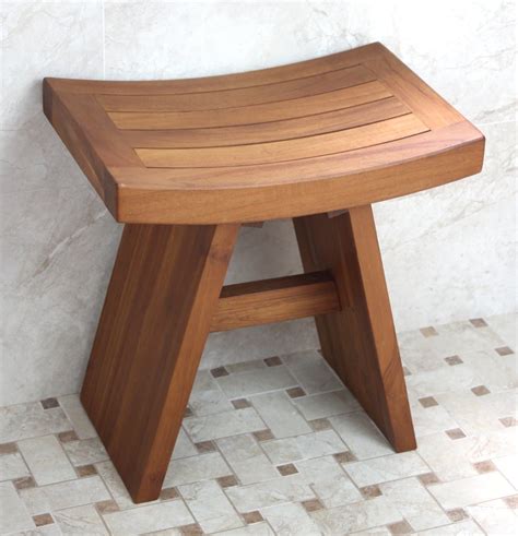 Solid Teak Indooroutdoor Asian Shower Stool Review Teak Patio