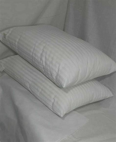 Hotel Quality Egyptian Stripe Pillows Luxury Soft Hollowfibre Filled 2 Pack Ebay