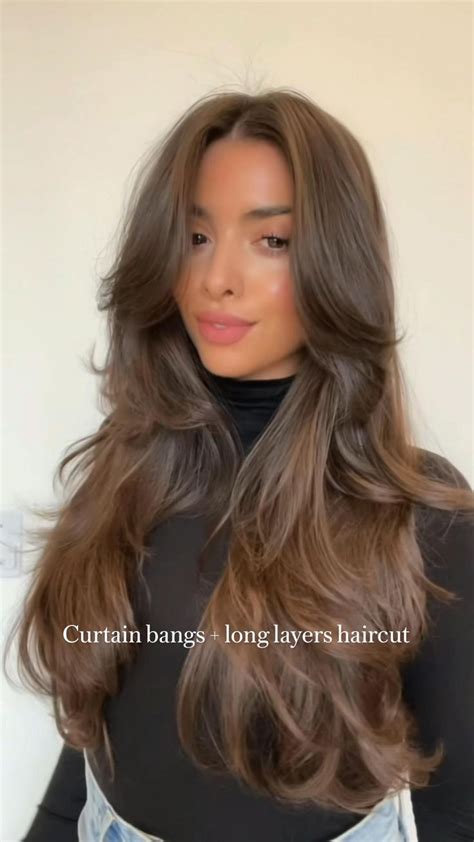 Curtain Bangs Long Layers Haircut Long Hair Styles Hairdo For Long
