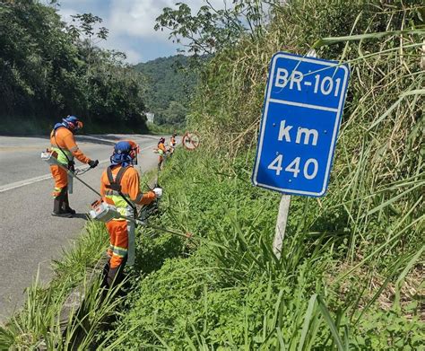 Rio Santos BR começa a receber serviços de conservação Estradas