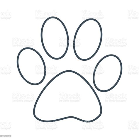 Dog Foot Print Icon Isolated On White Background Stock Vector Art