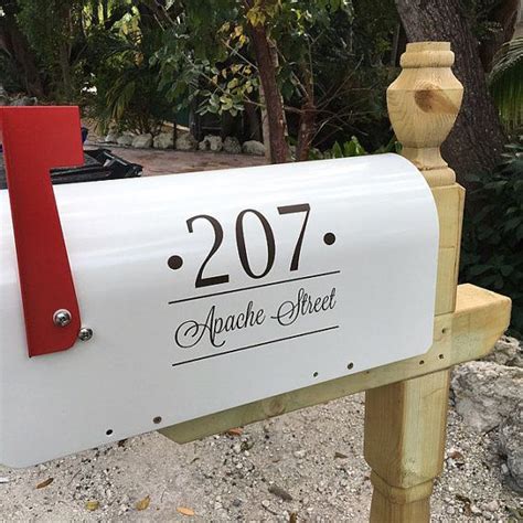 Enhance the exterior of your house with this house number mounting plate from hearth and hand™ with magnolia. Mailbox Vinyl Decal Set Modern mailbox Custom Personalized ...
