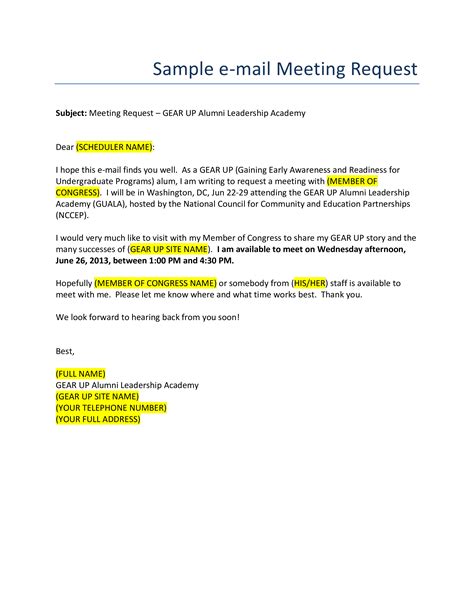 Business Meeting Request Template - Best Creative Template in 2020 | Email format template ...