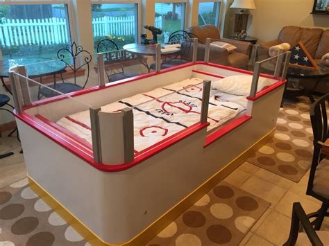 Decopow embroidered hockey throw pillow covers,square 18 inch decorative canvas pillow cover for ice hockey room decor(cover only,hockey pattern) 4.8 out of 5 stars 119. Here we go everyone!! My dad made this child's hockey rink ...