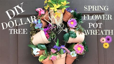 Diy Dollar Tree Flower Pot Wreath Ez Do It Yourself Youtube