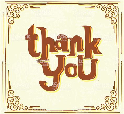 Hand lettered thank you greeting design orange and brown royalty-free hand lettered thank you ...