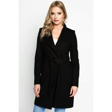 Płaszcz damski z wełną model Klara kolor czarny