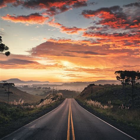 2048x2048 Hd Road View With Sunset Ipad Air Wallpaper Hd Nature 4k