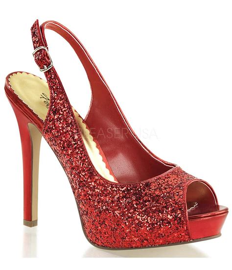 10 Sling Back Style Heels That Are High On Trend Right Now Red High Heel Pumps Red Glitter