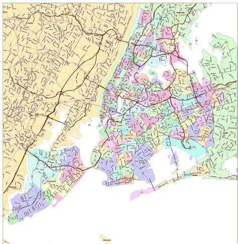 New York City Zip Code Map Lossless Scalable Aipdf Map For Printing