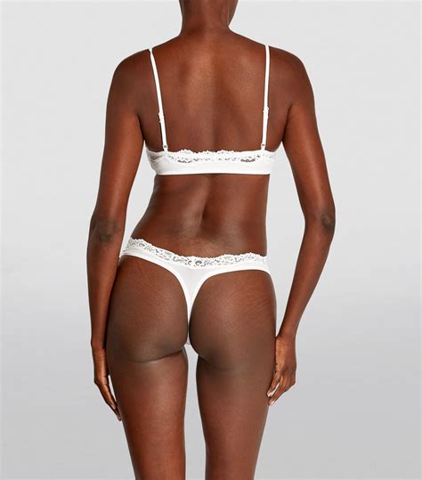Skims Fits Everybody Lace Trim Dipped Thong Harrods Ca