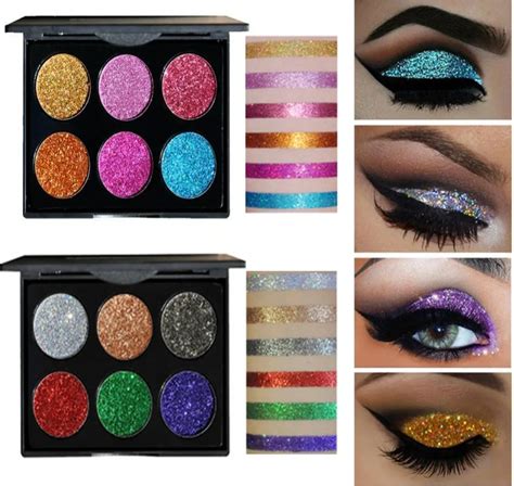 Shimmer Glitter Eye Shadow Bright Rainbow Eyeshadows Cosmetic Makeup