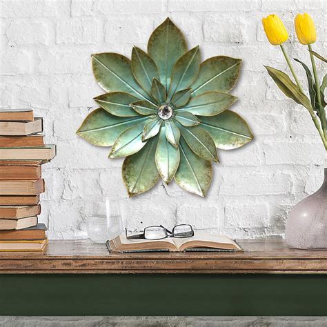 The distressed wood pattern gives the look of reclaimed materials while the cool toned color palette adds a modern touch. Metal Wall Flower Decor Large Galvanized Red Decoration ...