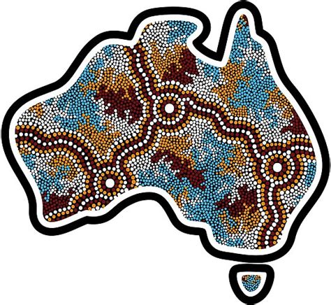 Authentic Aboriginal Art Australia Map Wetland Dreaming Poster By