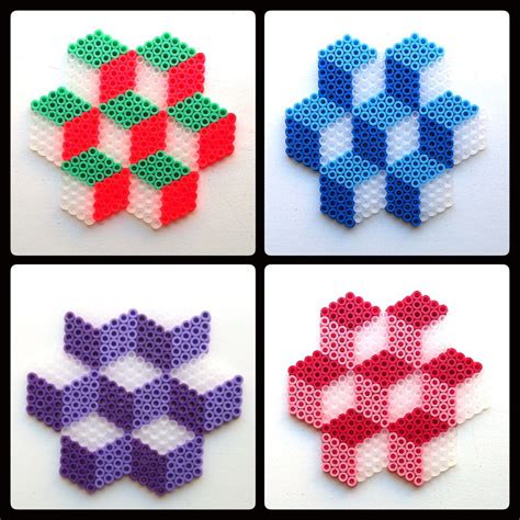 Illusion Coasters Melt Beads Patterns Easy Perler Bead Patterns Diy