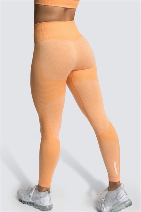 impact seamless leggings sorbet orange with images seamless leggings orange leggings gym