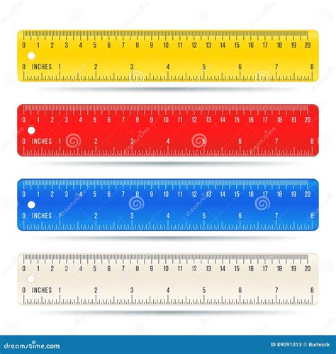 Measuring Rulers Scale Vector Illustration Isolated On White Background