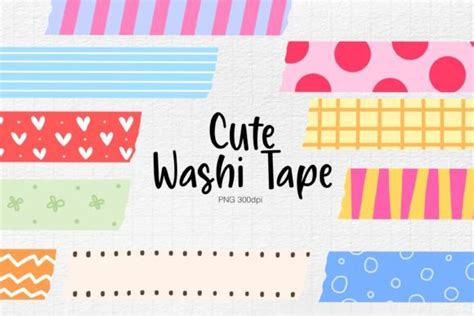 Cute Washi Tape Clipart Graphic By Minmin · Creative Fabrica