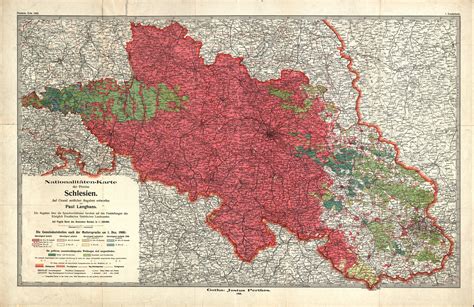 Nationalities Of The Province Silesia 1900 By Paul Langhans Published