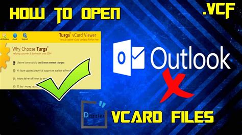 How To Open Contact File Vcf Windows Vcard Files Outlook Youtube