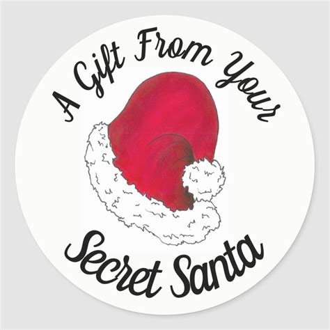 A T From Your Secret Santa Claus Christmas Red Classic Round Sticker