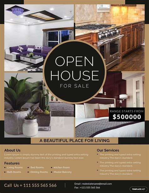 House For Sale Flyer Pages Templates Design Free Download