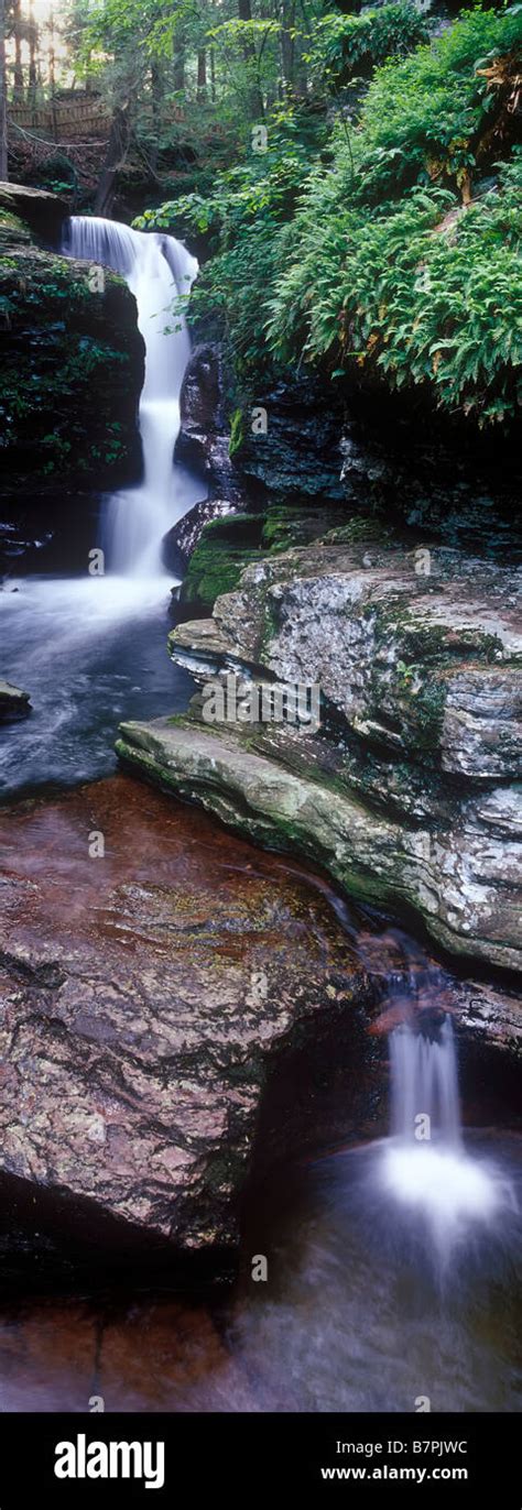 Waterfalls In Ricketts Glen State Park Pennsylvania Stock Photo Alamy