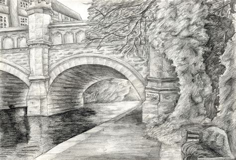 One Point Perspective Bridge Drawing At Explore