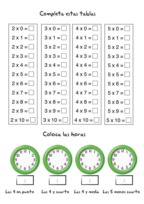 Fichas De Matematicas Multiplicacion Tablas De Multiplicar Hot