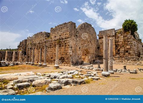 Roman Ruins In Perges Turkey Stock Photo Image Of Heritage History