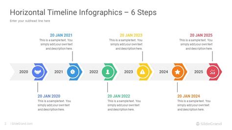 6 Steps Horizontal Timeline Infographics Powerpoint Template Designs