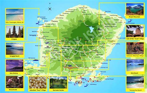 Tourism Map Of Lombok Island Indonesia Travel Guide